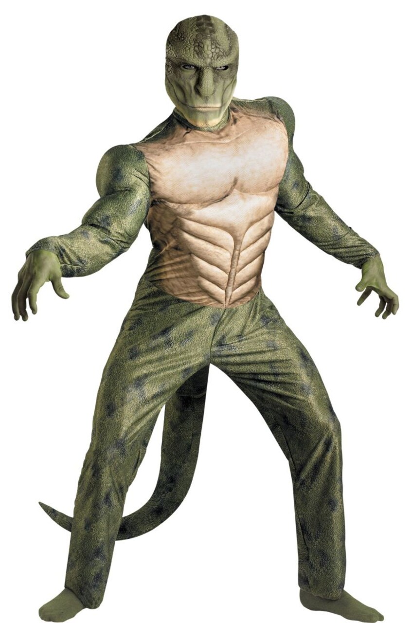 The Costume Center Green and Beige Lizard with Classic Muscle Unisex Adult Halloween Costume - XL